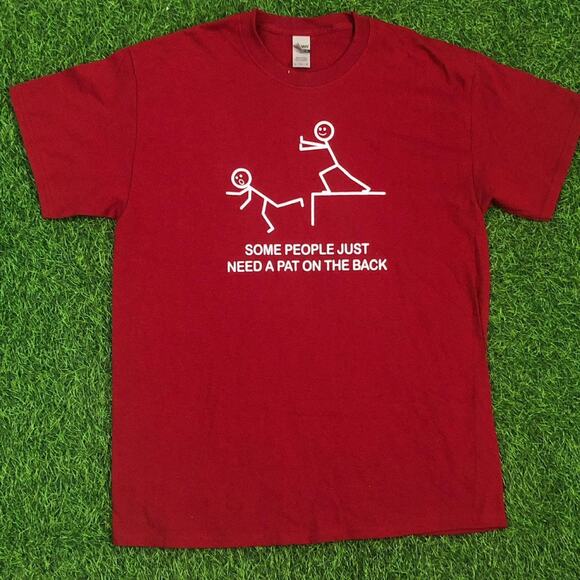 Gildan Other - Men's Maroon Stick Figure Meme Graphic Quote Tee